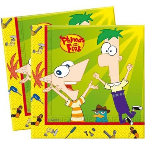 Napkin Phineas and Ferb 20 pieces Napkin Phineas and Ferb 20 pieces