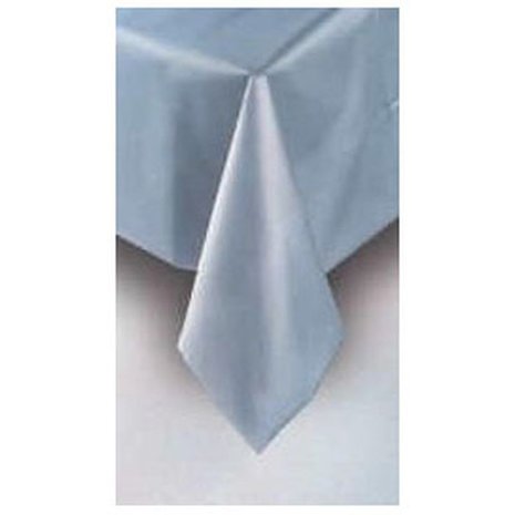 Unique Party Tischdecke Silber Plastik | 137x274cm