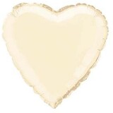 Globos Nordic Helium balloon heart shape ivory color 45cm