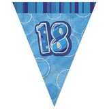 Drapeaux Garland Glitz 18 ans Bleu Drapeaux Garland Glitz 18 ans Bleu