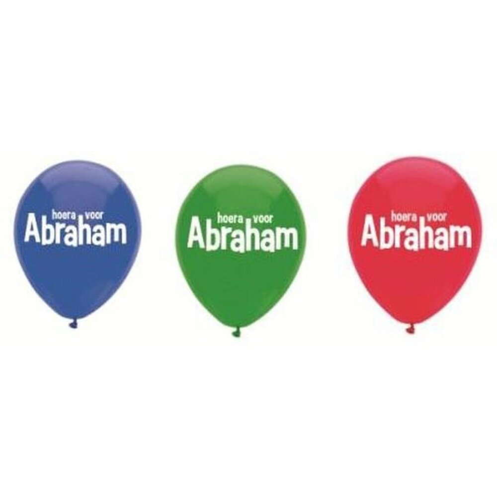 Ballon Abraham groen-blauw-rood 6 stuks Ballon Abraham groen-blauw-rood 6 stuks