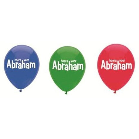 Ballon Abraham groen-blauw-rood 6 stuks Ballon Abraham groen-blauw-rood 6 stuks