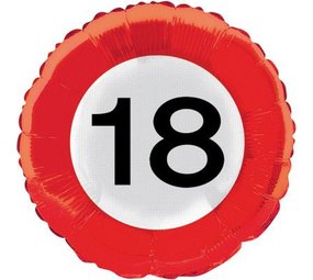 Ballonfolie 18 Jahre Verkehrszeichen Ballonfolie 18 Jahre Verkehrszeichen