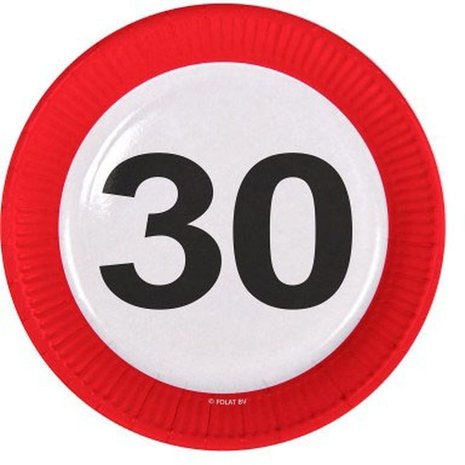 Bord Verkeersbord 30 jaar | 8 stuks