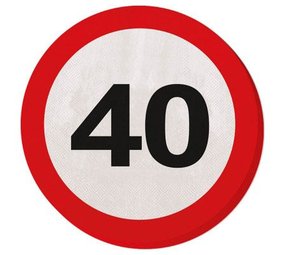 Folat Bordure du trafic de serviettes 40 ans 20 pièces