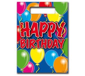 Feestzakje Happy Birthday Ballonnen 8 stuks Feestzakje Happy Birthday Ballonnen 8 stuks