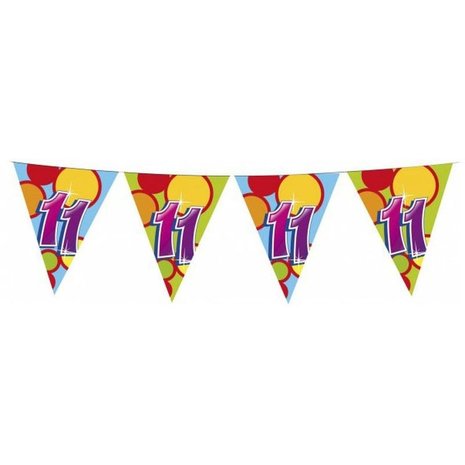 Vlaggenlijn 11 jaar Party | 6 meter Vlaggenlijn 11 jaar Party | 6 meter
