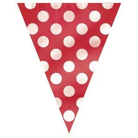 Flag line red with white dots 3.6 meters