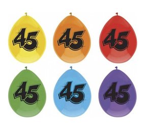Ballon 45 jaar 6 stuks