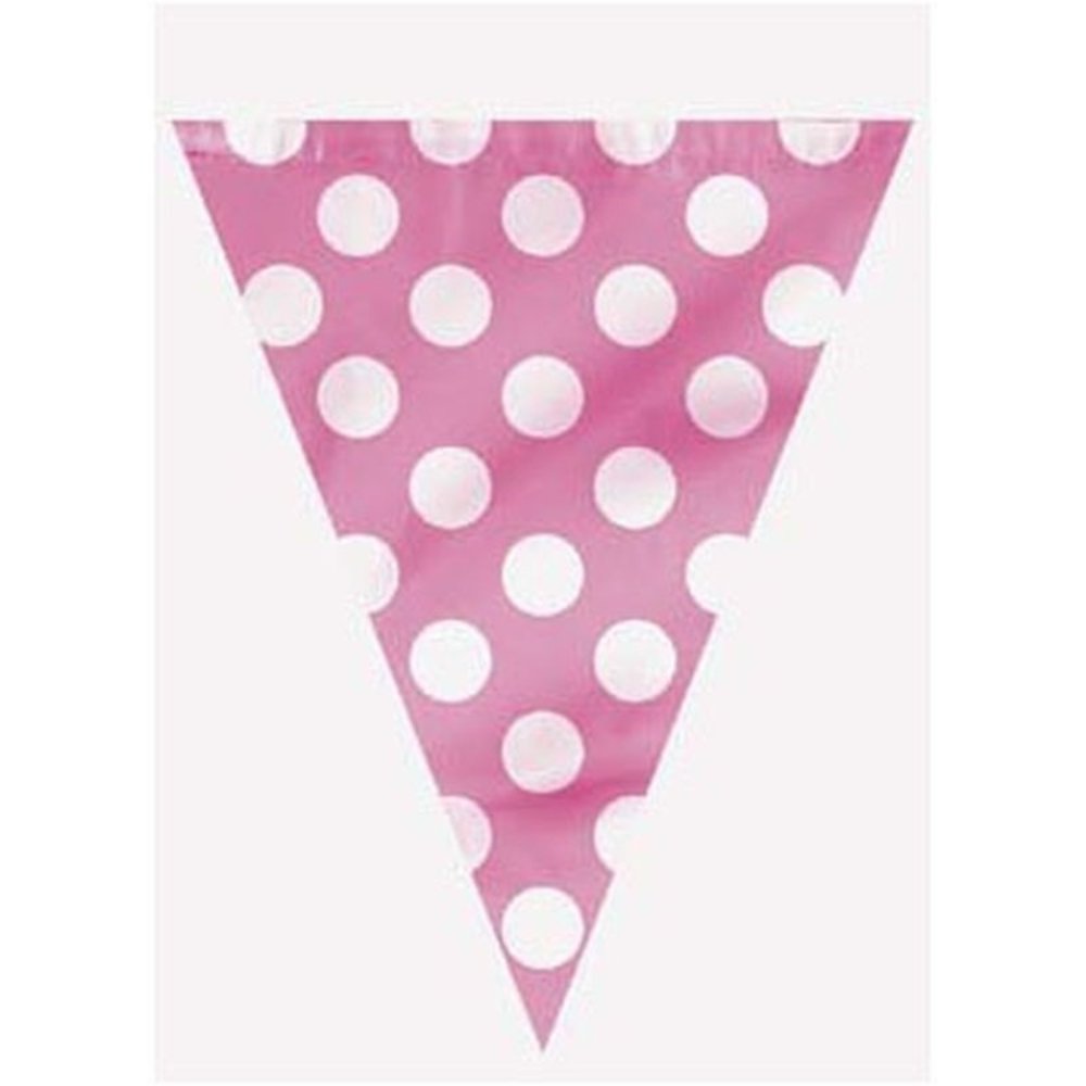 Flag line pink with white dots 3.6 meters Flag line pink with white dots 3.6 meters
