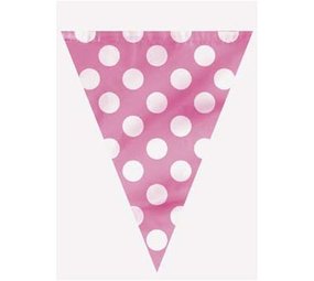Flag line pink with white dots 3.6 meters Flag line pink with white dots 3.6 meters