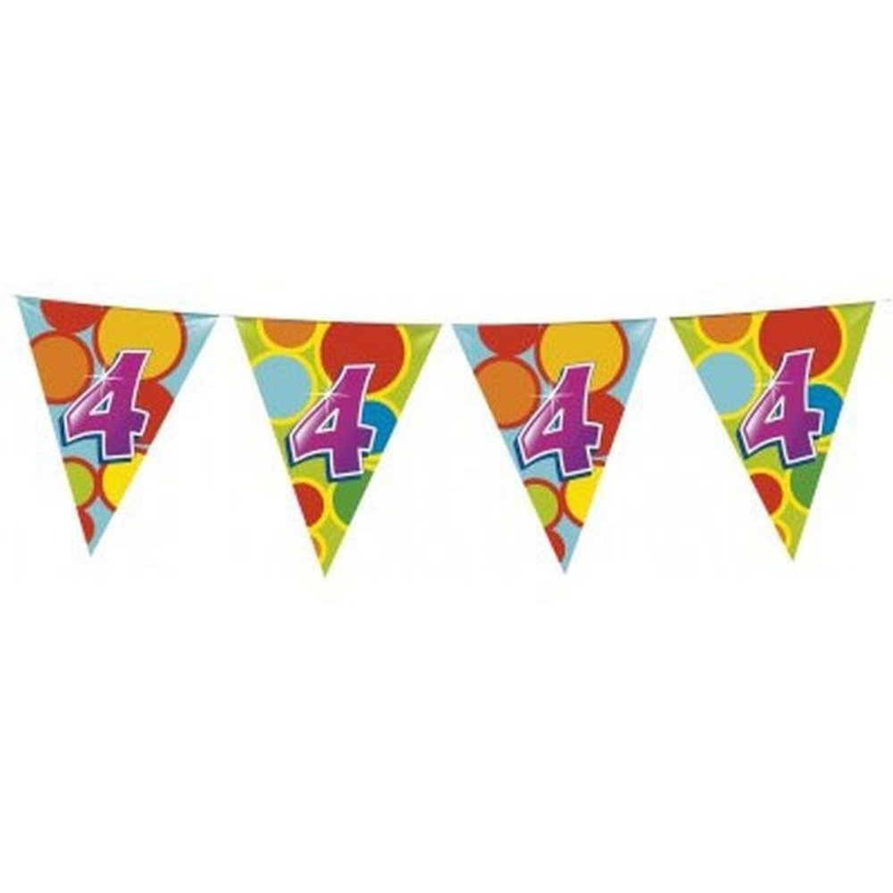 Vlaggenlijn 4 jaar Party | 6 meter Vlaggenlijn 4 jaar Party | 6 meter