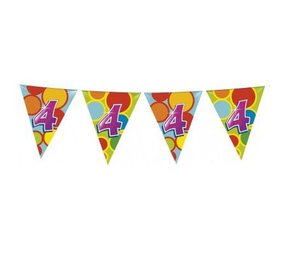 Vlaggenlijn 4 jaar Party | 6 meter Vlaggenlijn 4 jaar Party | 6 meter