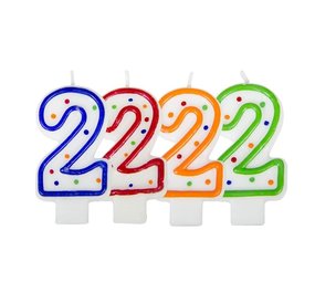 Folat Kerzennummer 2 gesprenkelt Folat Kerzennummer 2 gesprenkelt