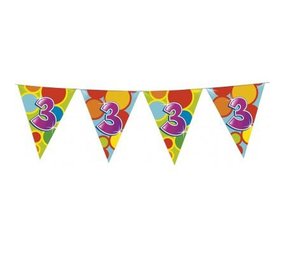 Vlaggenlijn slinger 3 jaar Party | 6 meter Vlaggenlijn slinger 3 jaar Party | 6 meter