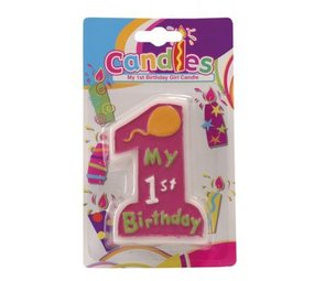 Candle My 1st Birthday Pink 12cm