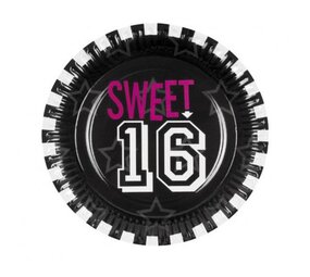 Bord Sweet 16 Sporty 23cm | 6 stuks Bord Sweet 16 Sporty 23cm | 6 stuks