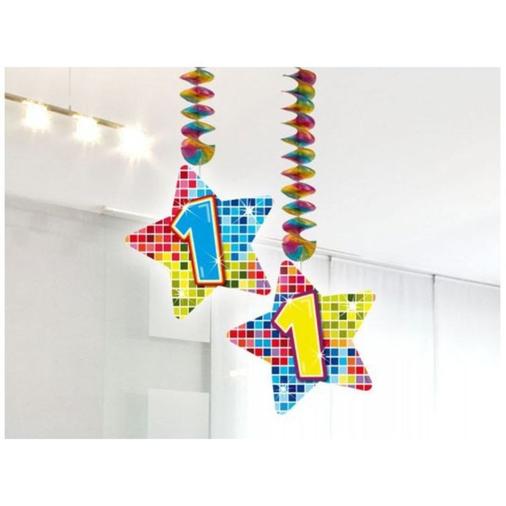 Folat Decoration spiral 1 year star shape 2 pieces Folat Decoration spiral 1 year star shape 2 pieces