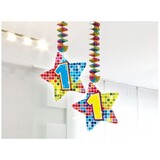 Folat Decoratie spiraal 1 jaar stervorm 2 stuks