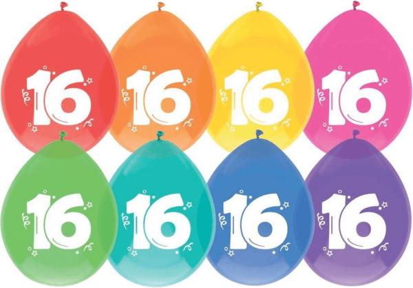 Ballon 16 jaar 6 stuks
