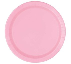 Unique Party Schöner rosa Teller - Hellrosa 23 cm | 16 Stücke