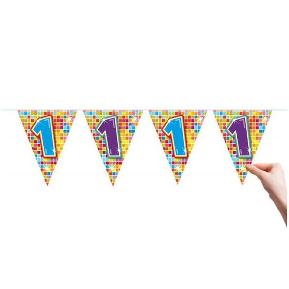 Flag Line 1 year Birthday Blocks | 6 meters