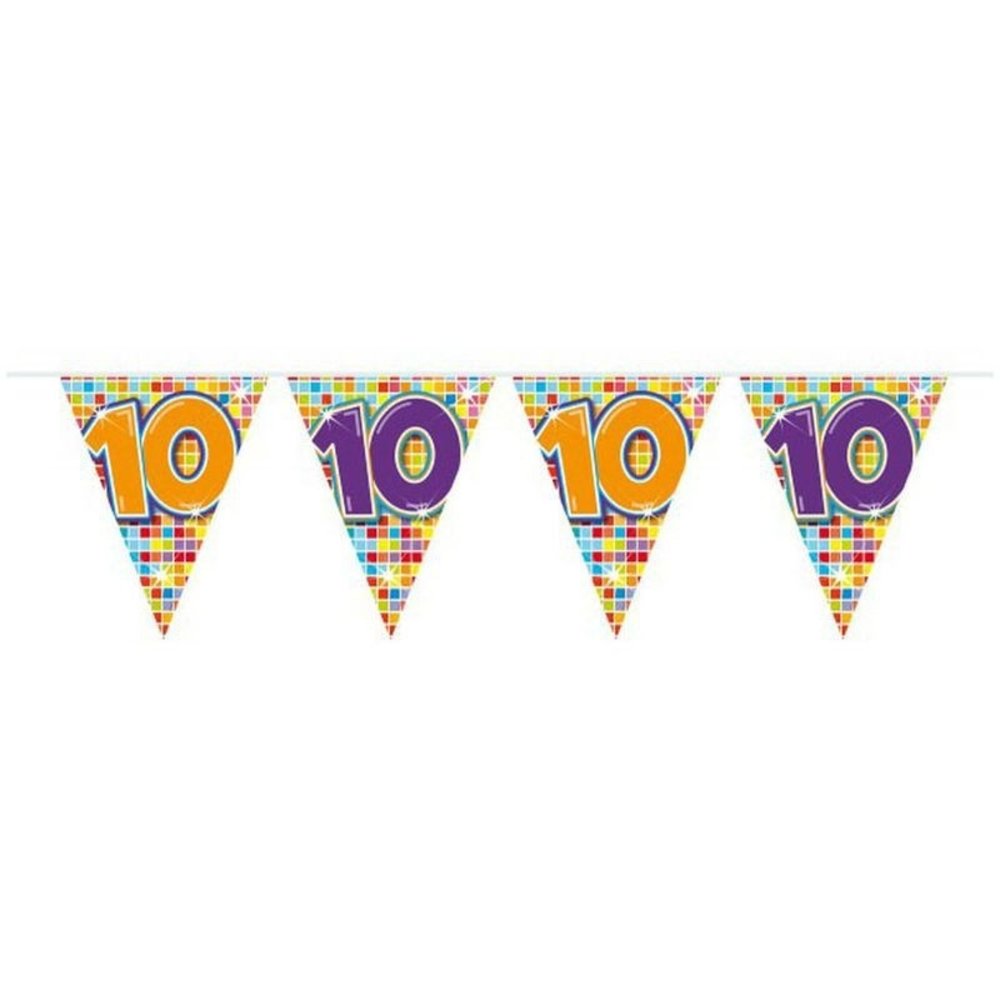 Folat - Festone Bandierine 10th Birthday Happy Bday Dots