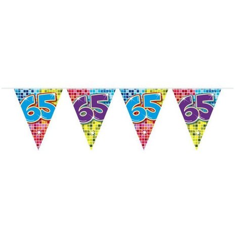 Folat Mini Flag Line Slinger 65 years Birthday Blocks | 3 meters Folat Mini Flag Line Slinger 65 years Birthday Blocks | 3 meters