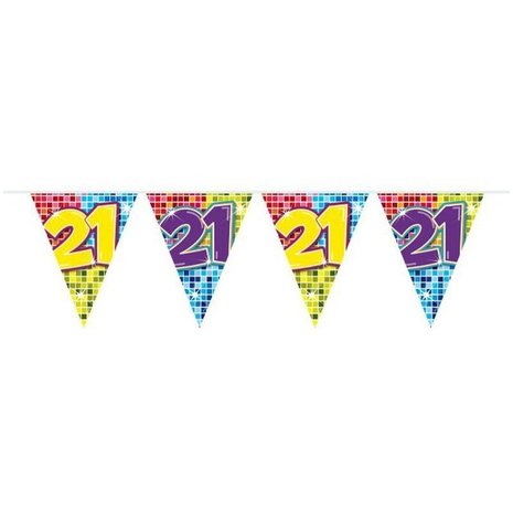 Folat Mini Flag Line Slinger 21 years Birthday Blocks | 3 meters