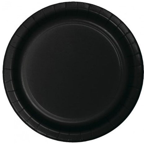Bord zwart 23cm | 8 stuks
