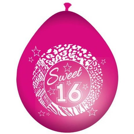 Folat Ballon süße 16 Magenta rosa 8 Stücke Folat Ballon süße 16 Magenta rosa 8 Stücke