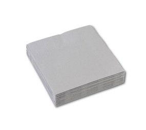 Unique Party Servet zilver 25x25cm | 20 stuks Unique Party Servet zilver 25x25cm | 20 stuks