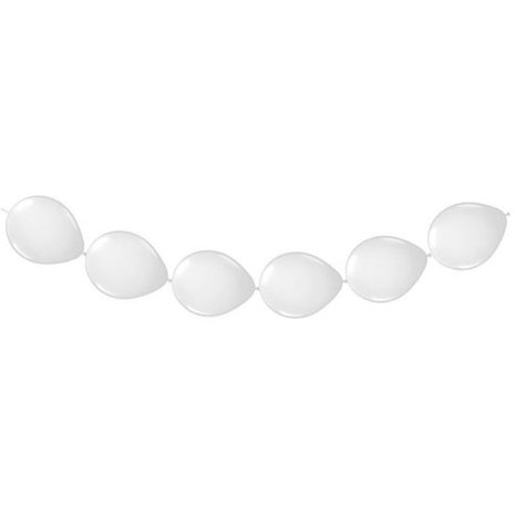 White button balloons 8 pieces | 3 meters