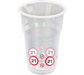 Folat Panneau de la route de la tasse 21 ans | 10 morceaux Folat Panneau de la route de la tasse 21 ans | 10 morceaux