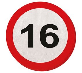 Folat Serviettenverkehrszeichen 16 Jahre 20 Stück Folat Serviettenverkehrszeichen 16 Jahre 20 Stück