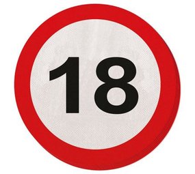 Napkin traffic sign 18 years 20 pieces Napkin traffic sign 18 years 20 pieces