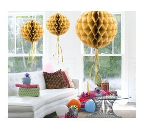 Folat Ballon en nid d'abeille Or 30cm | par unité Folat Ballon en nid d'abeille Or 30cm | par unité