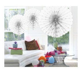 Folat Honeycomb waaier wit 45cm | per stuk Folat Honeycomb waaier wit 45cm | per stuk