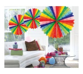 Honeycomb waaier veelkleurig 45cm per stuk Honeycomb waaier veelkleurig 45cm per stuk