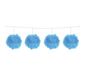 Pompom sling light blue 12cm | 4 pieces Pompom sling light blue 12cm | 4 pieces