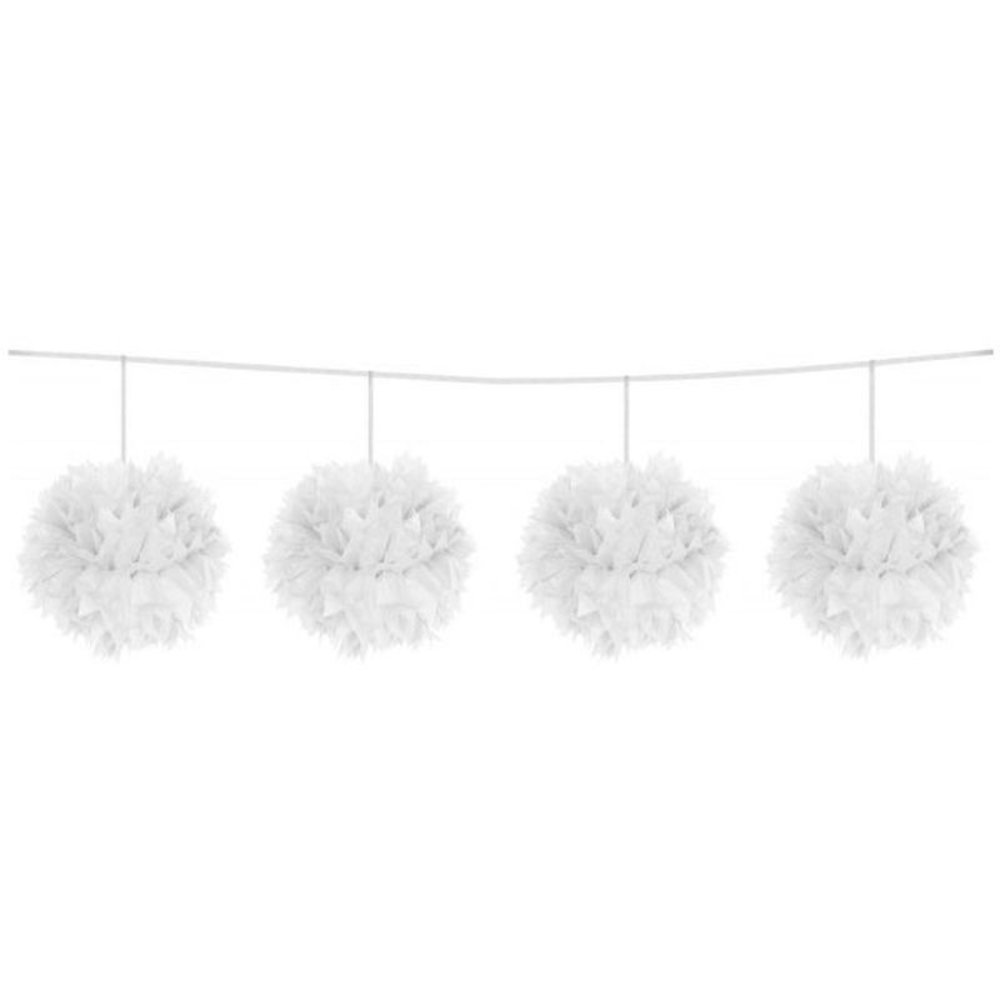 Folat Pompom Slinger weiß 12 cm | 4 Stück Folat Pompom Slinger weiß 12 cm | 4 Stück