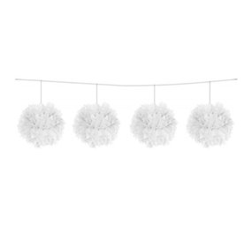 Folat Pompom Slinger White 12cm | 4 pieces Folat Pompom Slinger White 12cm | 4 pieces