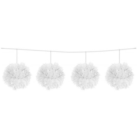 Folat Pompom pendulum blanc 12cm | 4 pièces