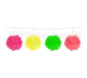 Folat Pompom Slinger Assorti Neon 12cm | 4 Stück Folat Pompom Slinger Assorti Neon 12cm | 4 Stück