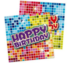 Folat Servet Birthday Blocks 16 pieces Folat Servet Birthday Blocks 16 pieces