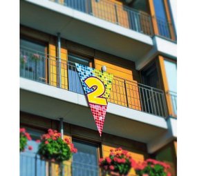 Mega Flag 2 years Birthday Blocks | 90 x 150 cm