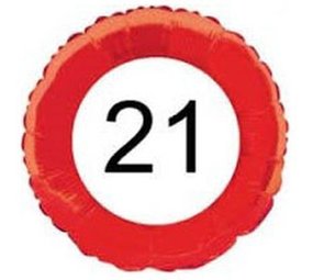 Balloon foil 21 years of traffic sign Balloon foil 21 years of traffic sign