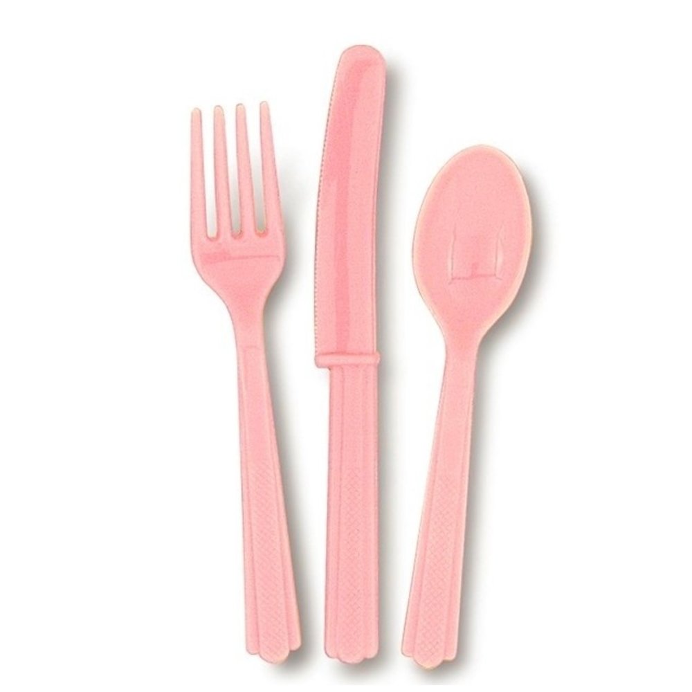 Unique Party Bestek lichtroze 18-delig