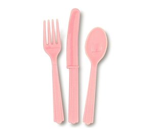 Unique Party Couverts rose 18 pièces