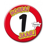 Button XL 1 year of traffic sign Button XL 1 year of traffic sign